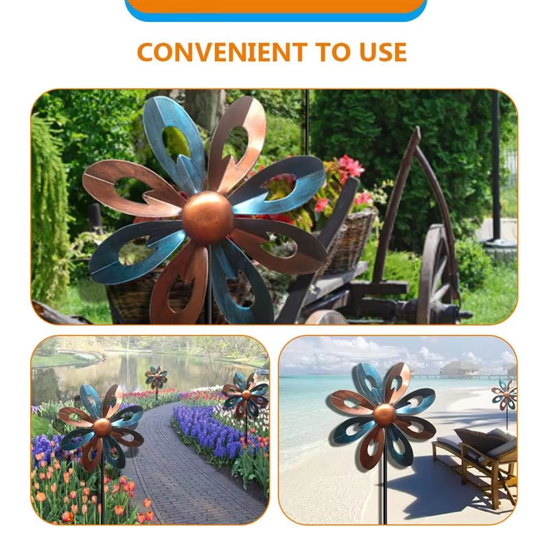 Garden Rotary Windmill Plug-In Decorative Garden Iron Art Windmill Outdoor Garden Yard Decor Garden Decorations Garden Decor