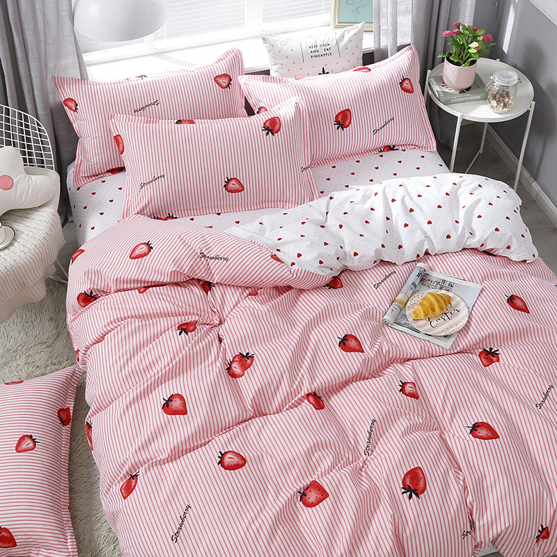 pink strawberry bed set