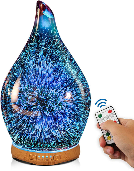 280Ml Essential Oil Diffuser,Aroma Ultrasonic Humidifier with Remote Control,Bpa Free,Auto Shut-Off,Timer Setting